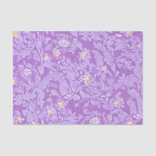 美しい繊細な紫と黄色の花 薄葉紙 (正面)