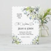 美しい繊細な結婚花 招待状 (スタンド正面)