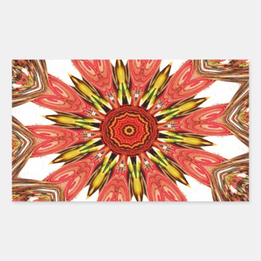 美しい美しいアジア伝統的のエッジパターン 長方形シール (正面)