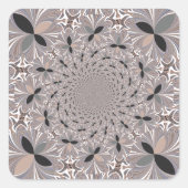 美しい美しいアッシュグレーの万華鏡のように千変万化するパターンシームレス スクエアシール (正面)