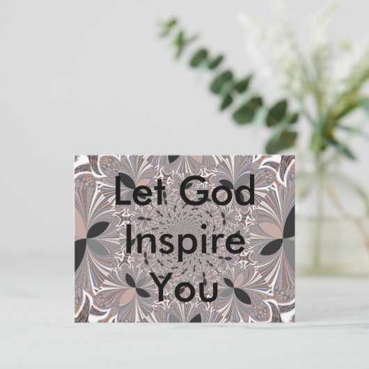 美しい美しいアッシュグレーの万華鏡のように千変万化するパターンシームレス ポストカード (スタンド正面)