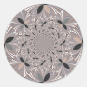 美しい美しいアッシュグレーの万華鏡のように千変万化するパターンシームレス ラウンドシール (正面)