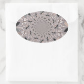 美しい美しいアッシュグレーの万華鏡のように千変万化するパターンシームレス 楕円形シール (バッグ)