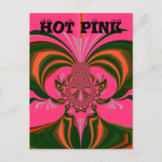 美しい美しいアフリカホットピンクレッドゴールデングリーン ポストカード (正面)