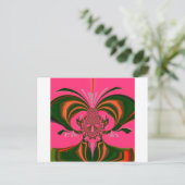 美しい美しいアフリカホットピンクレッドゴールデングリーン ポストカード (スタンド正面)