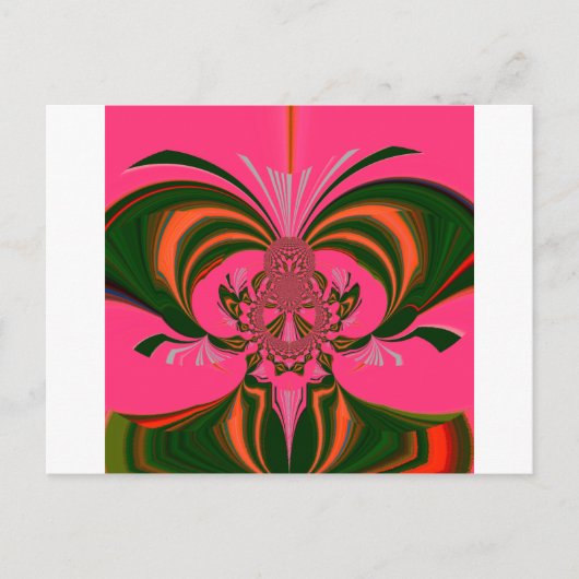 美しい美しいアフリカホットピンクレッドゴールデングリーン ポストカード (正面)