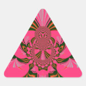 美しい美しいアフリカホットピンクレッドゴールデングリーン 三角形シール (正面)
