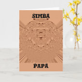 美しい美しいアフリカライオンの頭のベクトルパターン カード (黄色い花)