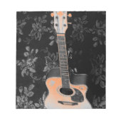 美しい美しいギターアフリカのグレースケールモチーフ ノートパッド (正面)