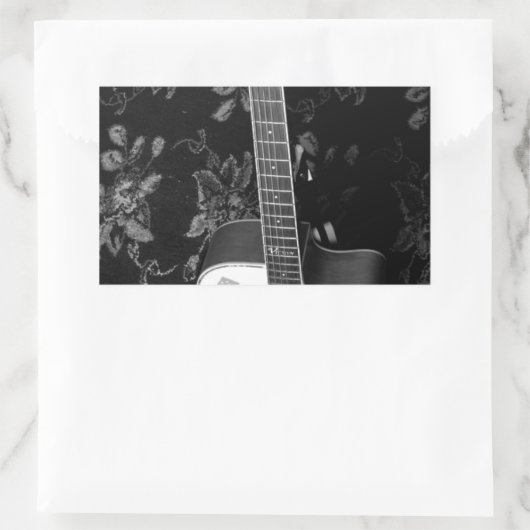 美しい美しいギターアフリカのグレースケールモチーフ 長方形シール (バッグ)