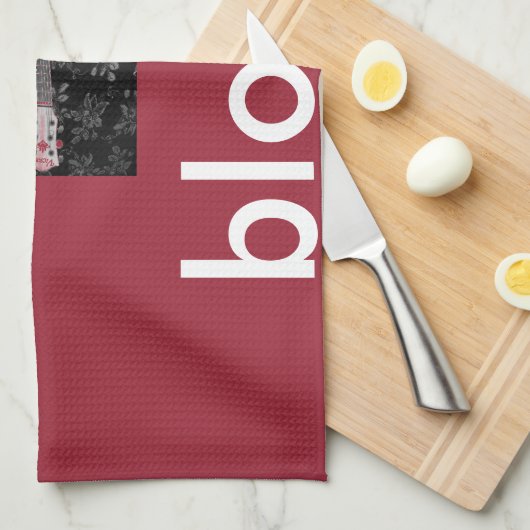 美しい美しいギターアフリカのグレースケールモチーフAr キッチンタオル (四つ折り)