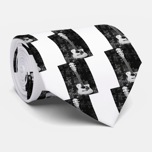 美しい美しいギターアフリカのグレースケールモチーフAr ネクタイ (ロール)