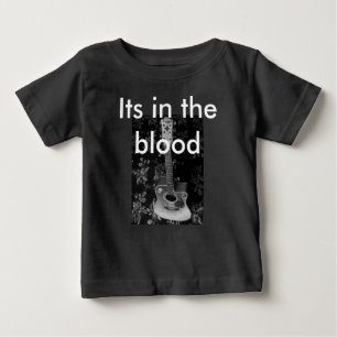 美しい美しいギターアフリカのグレースケールモチーフAr ベビーTシャツ