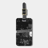 美しい美しいギターアフリカのグレースケールモチーフAr ラゲッジタグ (正面縦)