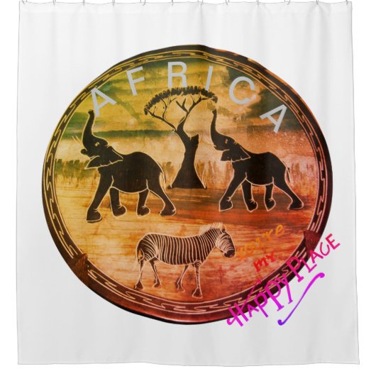 美しい美しいケニアワイルドアニマルラストサファリ シャワーカーテン (正面)