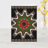 美しい美しいケニア文化モチーフ幾何学模様 カード (黄色い花)