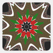 美しい美しいケニア文化モチーフ幾何学模様 スクエアシール (正面)
