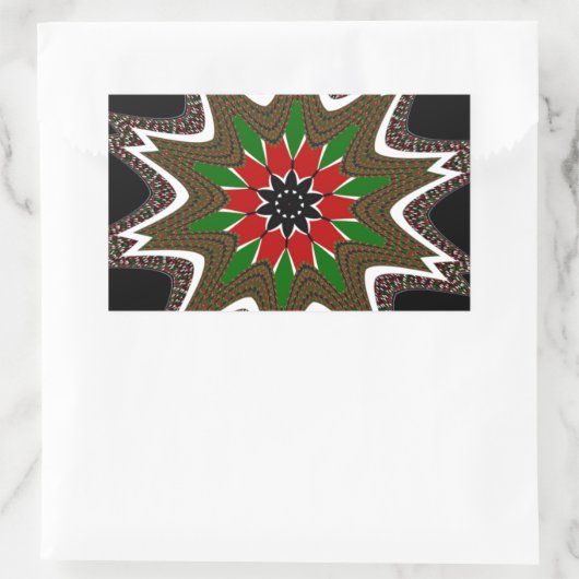 美しい美しいケニア文化モチーフ幾何学模様 長方形シール (バッグ)