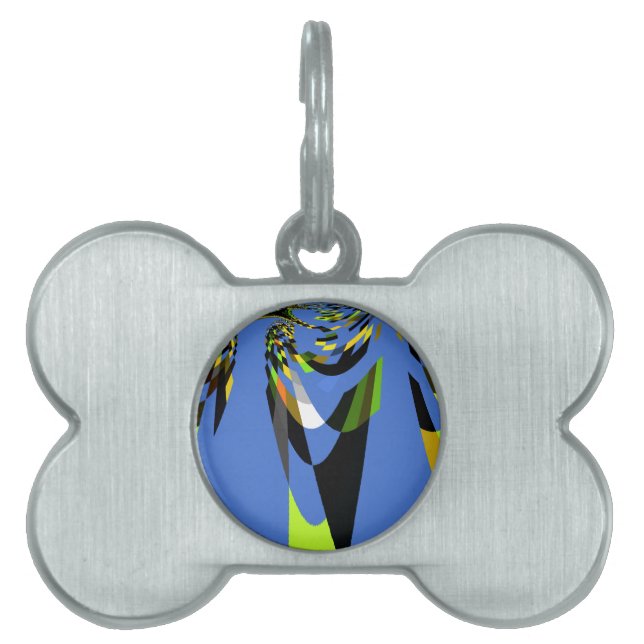 美しい美しいブルーシームレスベクターラブリーアート ペットネームタグ (正面)