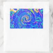 美しい美しいブルーラブプリントフラッシュベクターアート 長方形シール (バッグ)