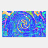 美しい美しいブルーラブプリントフラッシュベクターアート 長方形シール (正面)