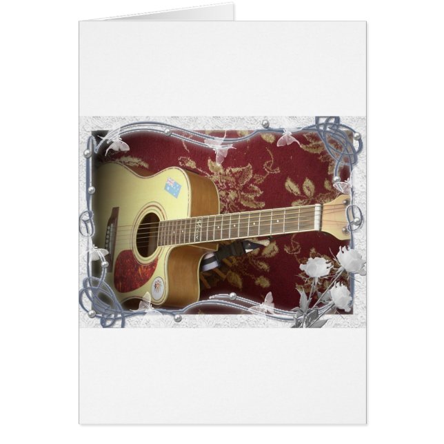 美しい美しいヴィンテージギターをアフリカのモチーフに (正面)