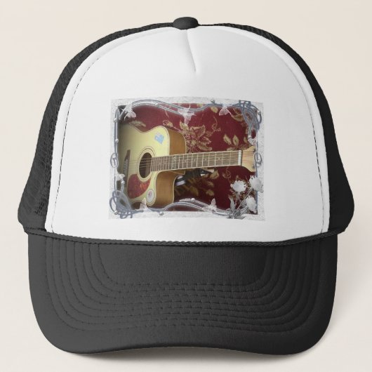 美しい美しいヴィンテージギターをアフリカのモチーフに キャップ (正面)
