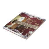 美しい美しいヴィンテージギターをアフリカのモチーフに タイル (側面)