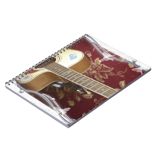 美しい美しいヴィンテージギターをアフリカのモチーフに ノートブック (左側)