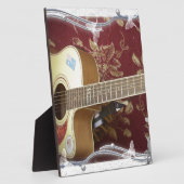 美しい美しいヴィンテージギターをアフリカのモチーフに フォトプラーク (側面)