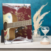 美しい美しいヴィンテージギターをアフリカのモチーフに フォトプラーク (側面)