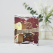 美しい美しいヴィンテージギターをアフリカのモチーフに ポストカード (スタンド正面)