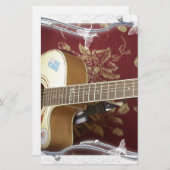 美しい美しいヴィンテージギターをアフリカのモチーフに 便箋 (正面/裏面)