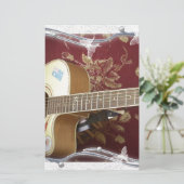 美しい美しいヴィンテージギターをアフリカのモチーフに 便箋 (スタンド正面)