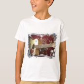 美しい美しいヴィンテージギターをアフリカのモチーフに Tシャツ (正面)