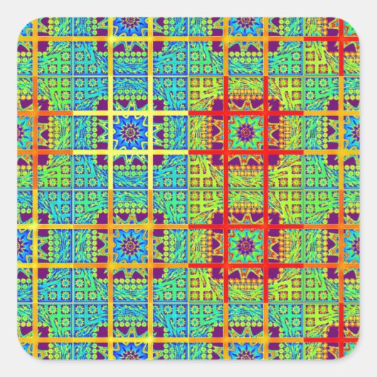 美しい美しい南アフリカの部族プリントベクトル スクエアシール (正面)