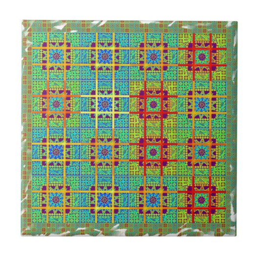 美しい美しい南アフリカの部族プリントベクトル タイル (正面)