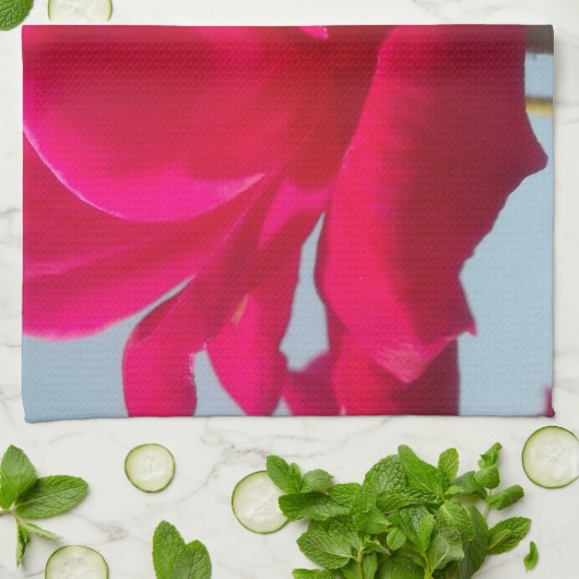 美しい美しい天体バラ赤と青 キッチンタオル (折り畳み)