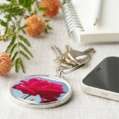 美しい美しい天体バラ赤と青 キーホルダー (側面)