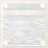 美しい美しい生きている小川素晴らし ガラスコースター (裏面)