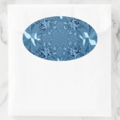 美しい美しい虹色の青。パターンシームレス 楕円形シール (バッグ)