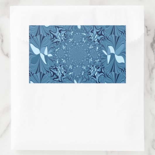 美しい美しい虹色の青。パターンシームレス 長方形シール (バッグ)