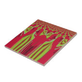 美しい美しい赤と黄色のアフリカの部族芸術 タイル (側面)