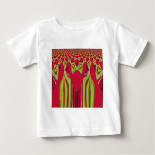 美しい美しい赤と黄色のアフリカの部族芸術 ベビーTシャツ