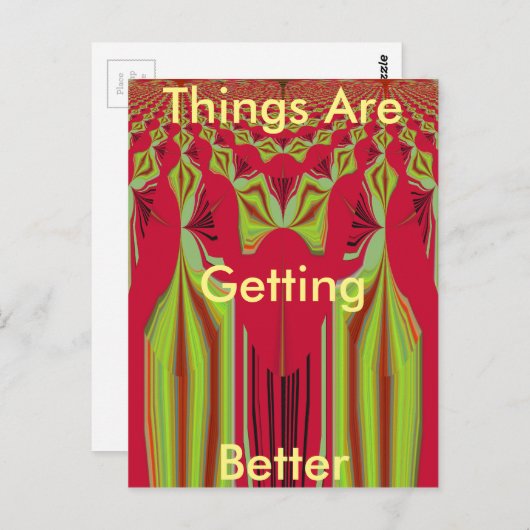 美しい美しい赤と黄色のアフリカの部族芸術 ポストカード (正面/裏面)