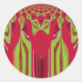 美しい美しい赤と黄色のアフリカの部族芸術 ラウンドシール (正面)