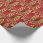 美しい美しい赤と黄色のアフリカの部族芸術 ラッピングペーパー (角)