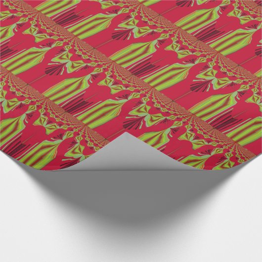 美しい美しい赤と黄色のアフリカの部族芸術 ラッピングペーパー (角)