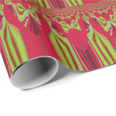 美しい美しい赤と黄色のアフリカの部族芸術 ラッピングペーパー (ロールコーナー)