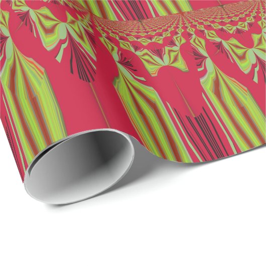 美しい美しい赤と黄色のアフリカの部族芸術 ラッピングペーパー (ロールコーナー)